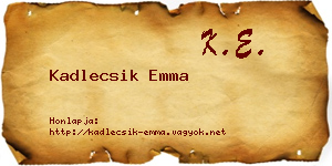 Kadlecsik Emma névjegykártya